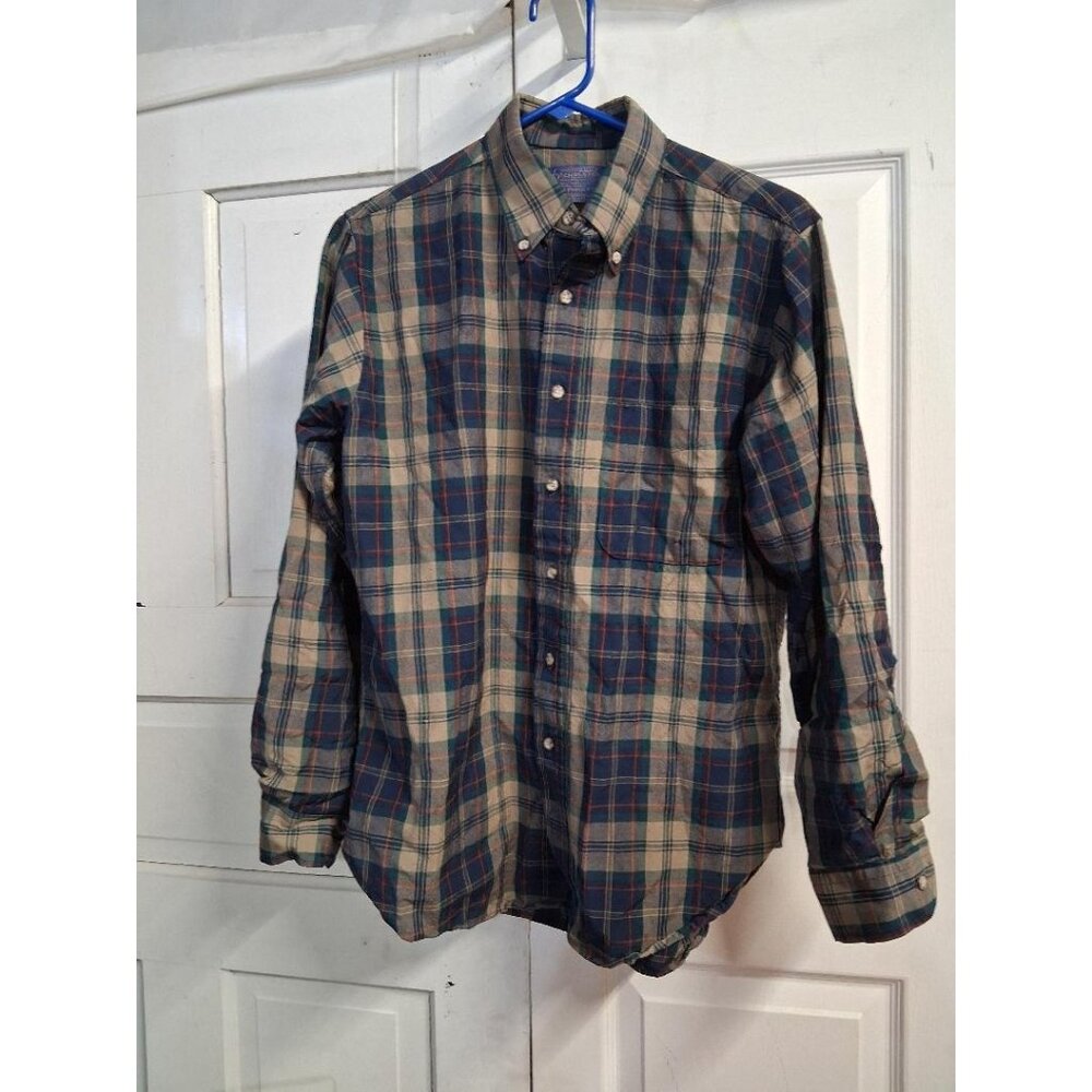 Pendleton Mens Medium Plaid Long Sleeve Button-Down Shirt